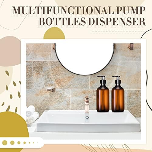 12 Paket Amber Sabunluk Boş Plastik Pompa Şişeleri Dağıtıcı Amber Doldurulabilir Şampuan Kabı El Dezenfektanı Sabun