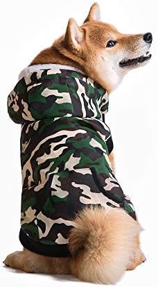 Miaododo Polar Astarlı Sıcak Köpek Ceket Rüzgar Geçirmez Kamuflaj Köpek Yelek Kış Ceket Köpek Giyim Soğuk Hava için