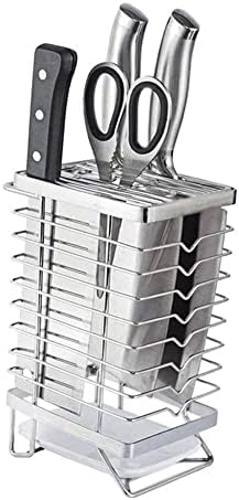 Gümüş Bıçak Tutucu-Bıçak Tutucu Organizatör Paslanmaz Çelik Depolama Araçları Mutfak Aksesuarları İçin Çok aracı Depolama