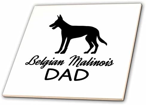 3dRose Janna Salak Köpek Tasarımları-Belçika Malinois Köpeği Baba-Fayans (ct_351059_1)
