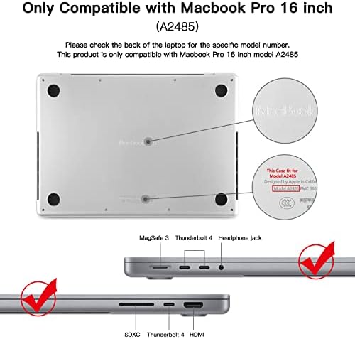 Trackpad Koruyucu Kapak Cilt ile Uyumlu MacBook Pro 16 İnç (M2 Pro / M2 Max / M1 Pro / M1 Max) Model A2485, Çizilmez