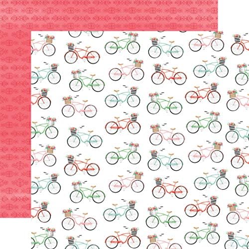 Carta Bella Paper Company Bikes paper, abd: bir boyut, kırmızı, pembe, yeşil, sarı, siyah, deniz mavisi