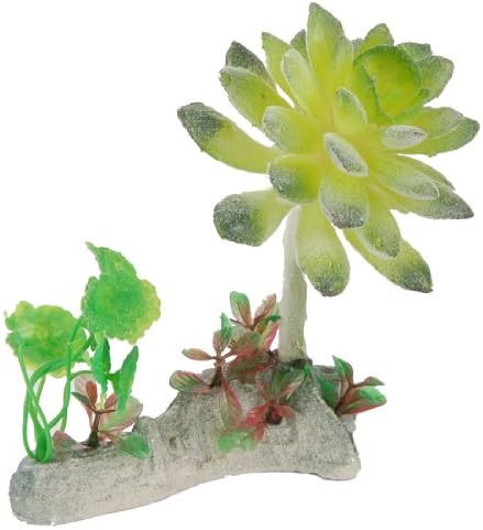 Uxcell Plastik Öykünme Balık Tankı Lotus Bitki / Çim Dekor, Yeşil
