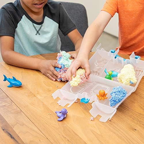 Eğitim Anlayışları Playfoam GO! Squishy Sandcastle Oyun Seti ile Çeşitli Renkler ve 5 Kum Hayvan Oyuncaklar, Fidget,