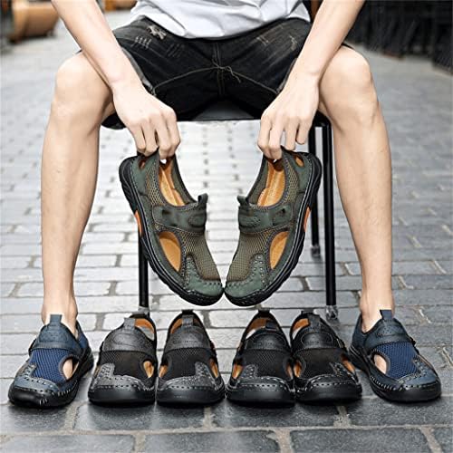 XMTXZYM Erkek Sandalet Yaz Büyük Boy Erkek Sandalet Açık gündelik erkek ayakkabısı Sandalet (Renk: Gri, Boyut: 46