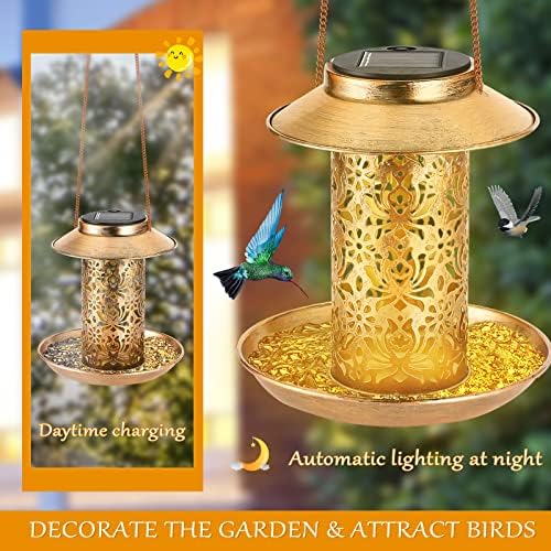 Dışarıda Asılı Yabani Kuş besleyiciler için Güneş Kuş Besleyici Kancalı Dış Mekan Güneş Kuş Evleri Güneş Işıklı Metal