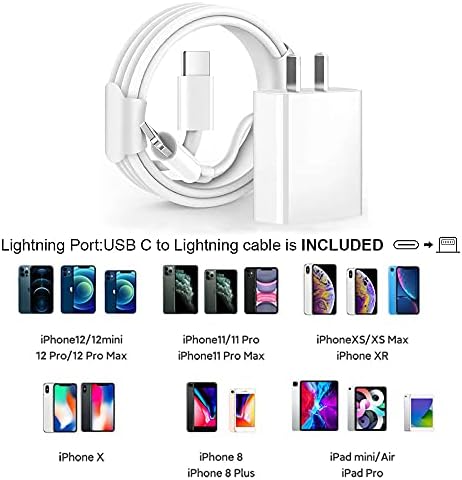 [Apple MFi Sertifikalı] iPhone Hızlı Şarj Cihazı, 20W USB C Güç Teslimat Duvar Şarj Cihazı priz Adaptörü ile 6ft Tip