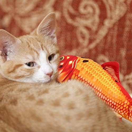 Toyvian Yavru Kedi Oyuncakları Yavru Kedi Oyuncakları Tıknaz Peluş Elektrikli Balık Kedi Oyuncağı USB: Simülasyon