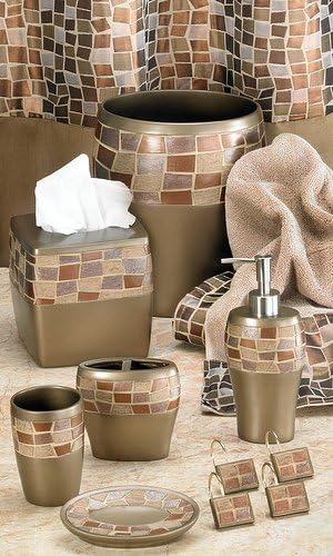 Popüler Banyo Mozaik Taş Bronz Bardak