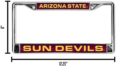 NCAA Rıco Endüstrileri Arizona Eyaleti Güneş Şeytanları Kırmızı Krom Lazer Lisans Çerçevesi 12 x 6 Lazer Kesim Krom