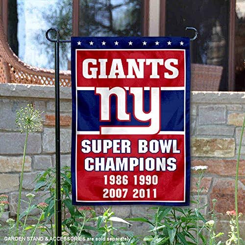 New York Giants 4 Kez Super Bowl Şampiyonu Çift Taraflı Bahçe Bayrağı