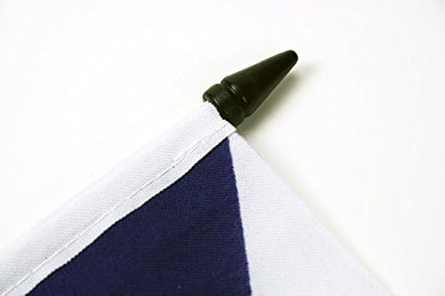 AZ BAYRAĞI Fransa Krallığı Melekler Masa Bayrağı 4 x 6 - Fransız Kraliyet Masa Bayrağı 15x10 cm-Siyah Plastik Çubuk