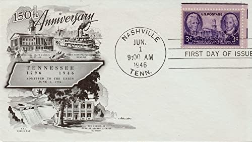 Tennessee Eyaletinin 150. Yıl Dönümü, 1 Haziran 1946'da Yayımlandığı ilk Gün Zarfıyla İşaretlendi