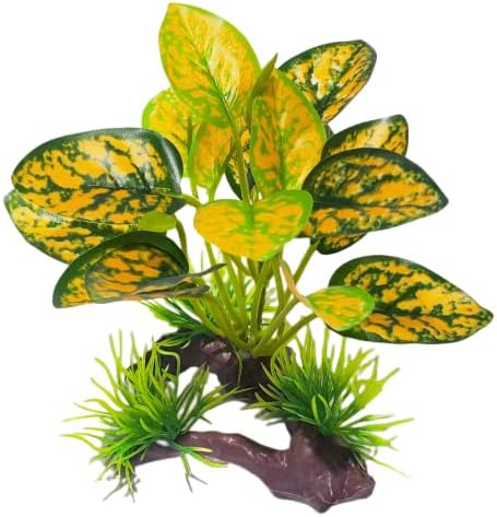 MRTİOO Sürüngen Yapay Bitkiler, Teraryum Bitkiler Süslemeleri Malzemeleri, Yağmur Ormanları Zemin Bitki, Amfibi Habitat