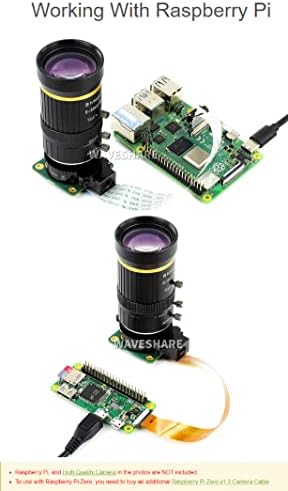 Waveshare Endüstriyel zoom objektifi Ahududu Pi Kamera ile Uyumlu 8-50mm Ayarlanabilir Odak Uzaklığı