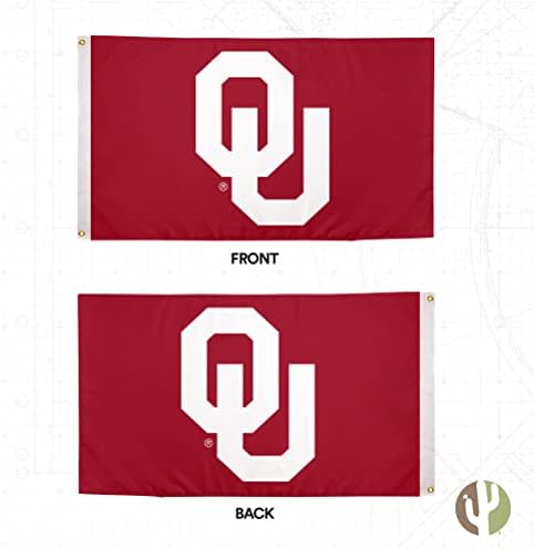 Oklahoma Üniversitesi Bayrakları Çift Taraflı Sooners Afişler %100 Polyester Kapalı Açık 3x5 (Çift Taraflı Bayrak