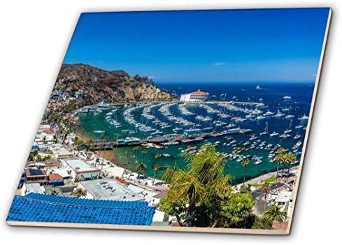 Catalina Adası'ndaki Avalon'un 3dRose Panoraması-Seramik Karo, 6 inç (ct_205863_2), Çok Renkli