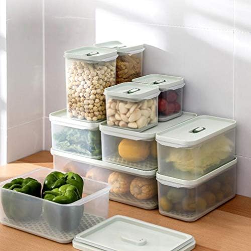 Hemoton Tahıl Kapları Gıda Saklama Kabı Buzdolabı Organizatör Kaleci Kapaklı Kutular Dondurucu Gıda Kabı Buzdolabı