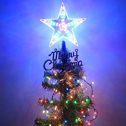 SOLUSTRE 4 adet Noel ağacı ışık plastik kristal yıldız led ışık Treetop parti dekorasyon boyut S