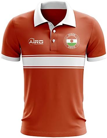 Airosportswear Nijer Konsept Şerit Polo Futbol Futbol T-Shirt Forması (Turuncu) - Çocuklar