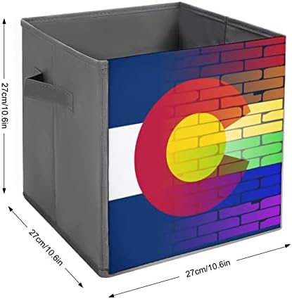 Eşcinsel Gökkuşağı Duvar Colorado Bayrağı Katlanır eşya kutuları Temelleri Katlanabilir Kumaş Depolama Küpleri Organizatör