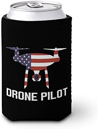 ABD Bayrağı Drone Pilot Kullanımlık Bardak Kollu Buzlu Kahve Yalıtımlı Bardak Tutucu ile Sevimli Desen Sıcak Soğuk