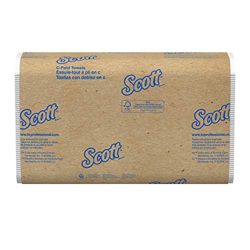Scott Essential C katlanır Kağıt Havlular (06041), Düşük Islanma Dayanımı, 13,15” x 10,125”, Beyaz, 12 Paket / Kutu,