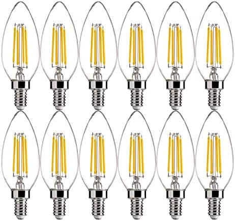 FLSNT 5000 K Günışığı Kısılabilir LED Mumluk Ampuller 60 W Eşdeğer, LED E12 Taban Avize ampuller, 550LM, 90 + Yüksek