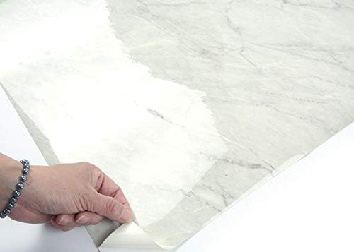 ROSEROSA Kabuğu ve Sopa PVC Suni Mermer Kendinden Yapışkanlı Duvar Kağıdı Kaplama Tezgah Üstü Raf Astarı Carrara (PGS4133:
