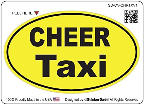 StickerDad® Oval - Tezahürat Taksi - Tam Renkli Baskılı Etiket - Boyut: 4, Renk: Sarı/Siyah - Pencereler, Duvarlar,
