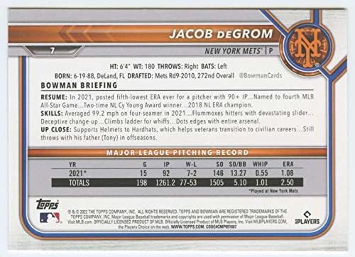 Jacob deGrom 2022 Okçu 7 NM + - MT + MLB Beyzbol Mets