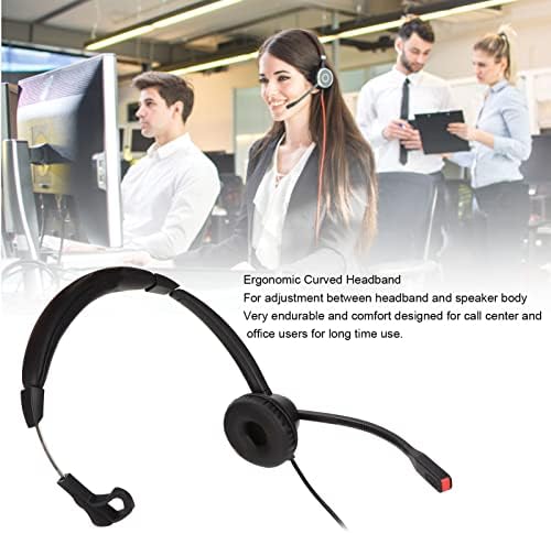 BOTEGRA Mono çağrı merkezi kulaklığı, HD Çağrı Konfor Giyen Ses Sessiz 3.5 mm Telefon Kulaklığı Ofis için Telemarketing