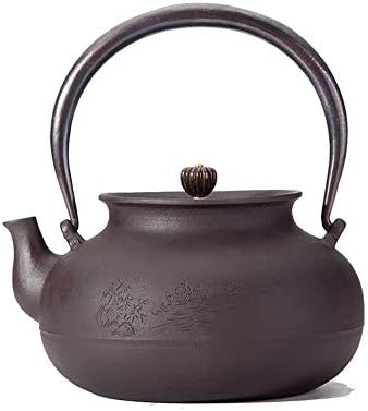 Demir çay su ısıtıcısı el yapımı demir demlik demir tencere yuvarlak ağız 1.2 L Demir demlik demir çay seti çaydanlıklar,