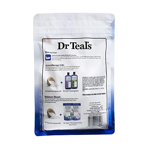 Dr Teal'ın Epsom Tuzu 4'lü Paket (Toplam 16 lbs) Ağrıları ve Ağrıları Hafifletmek için Kokusuz