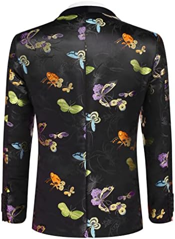 COOFANDY erkek Çiçek Elbise Takım Elbise Lüks İşlemeli Düğün Blazer Akşam Yemeği Smokin Ceket Parti için