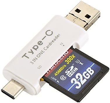 Innolage Tip - C ve Mikro USB ve USB 3'ü 1 Arada Çok Fonksiyonlu Kart Okuyucu (Beyaz)