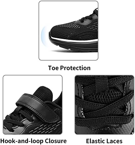 MEHOTO Çocuklar Sneakers Erkek Kız Hafif Nefes Koşu Tenis Ayakkabıları, Küçük Çocuklar Boyutu 13.5 Siyah