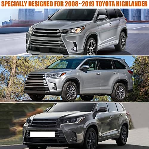Araba kılıfı Toyota Highlander 2008-2019 ile Uyumlu, 6 Katmanlı Ağır Su Geçirmez Toz Geçirmez Siyah araba kılıfı