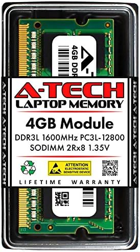 A-Tech 4GB RAM için Yedek Önemli CT51264BF160B / DDR3 / DDR3L 1600MHz PC3L-12800 2Rx8 1.35 V SODIMM 204-Pin Bellek