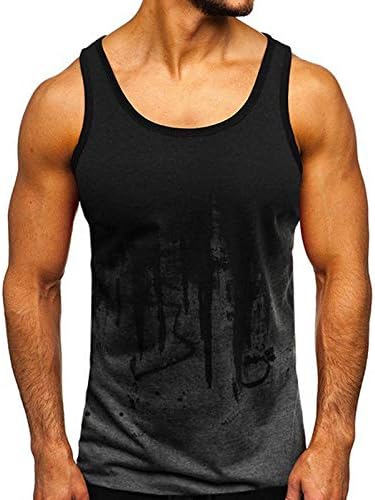 GDJGTA erkek Moda Spor Spor Kamuflaj Degrade Çarpışma Tank Top T-Shirt Erkek T Shirt