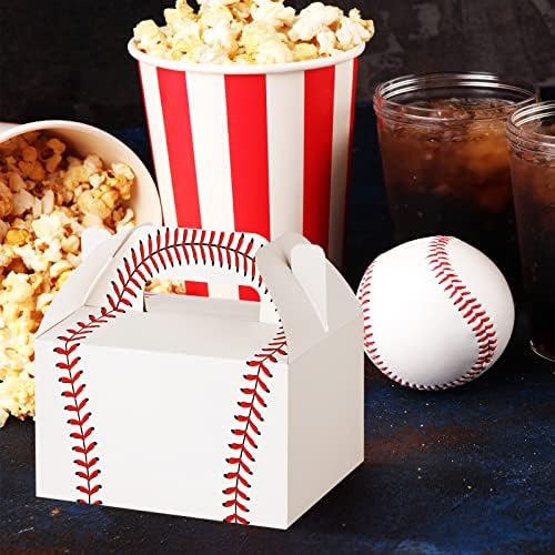 ADXCO 16 Adet Beyzbol Tedavi Kutuları Beyzbol Kağıt Hediye Kutuları Şeker Aperatif Goody Çanta Kutuları Beyzbol Spor