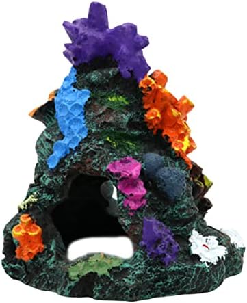 Ipetboom 2 adet Dekorasyon Akvaryum Kaya Aksesuarları Mercan Kaplumbağa Karides Hideaway Gerçekçi Renk Oyun Çeşitli