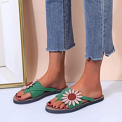 Bayan Terlik Yaz Çevirme Çiçek kadın Süet Moda Burunlu Ayakkabı Rahat Plaj Flip Düz Flop Kemer Desteği Sandalet Şık