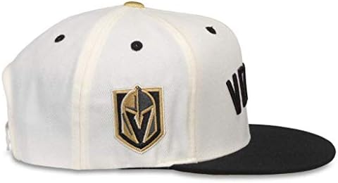 AMERİKAN İĞNE Vegas Altın Şövalyeler Birleşik Ayarlanabilir Snapback Şapka (Fildişi / Siyah)