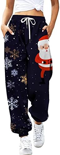 Kadın Noel Sweatpants Artı Boyutu Rahat Yüksek Belli Rahat Fit Baggy Kargo Pantolon Noel Gevşek Fit Salonu Joggers