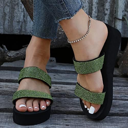 Kadınlar için sandalet Platformu Terlik Kemer Desteği ile Kaymaz Geniş Fit Terlik Yaz Burnu açık Slaytlar plaj ayakkabısı