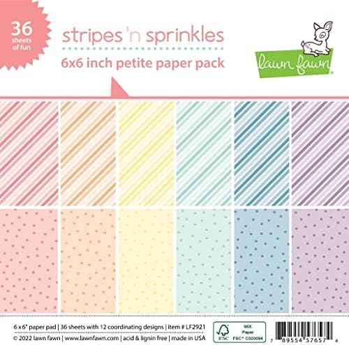 Lawn Fawn LF2921 Stripes ' N Sprinkles Küçük Kağıt Paketi Küçük Kağıt Paketi