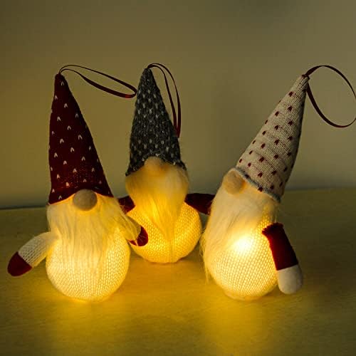 Noel Gnome ışıkları asılı noel süsler 3 Pcs el yapımı isveç Tomte peluş Santa Elf iskandinav bebek için Noel ağacı