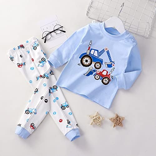 Kız Erkek Toddler Yumuşak Pijama Toddler Karikatür Baskılar Uzun Kollu Çocuk Pijama Setleri Bebek Kız Paskalya Kıyafeti