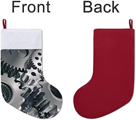Retro Steampunk Dişli Noel Çorap Asılı Çorap Baskı Noel Ağacı Şömine Süslemeleri